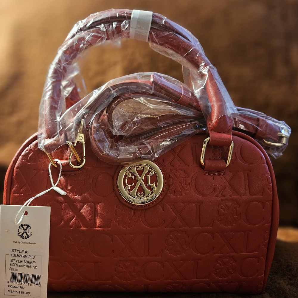 Christian Lacroix Red Embossed Handbag